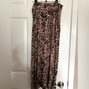 Wilfred Leopard print slip skirt